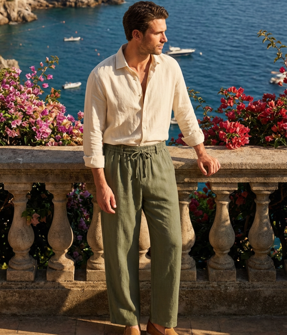 The Liguria Resort Trouser — Olive — image 10