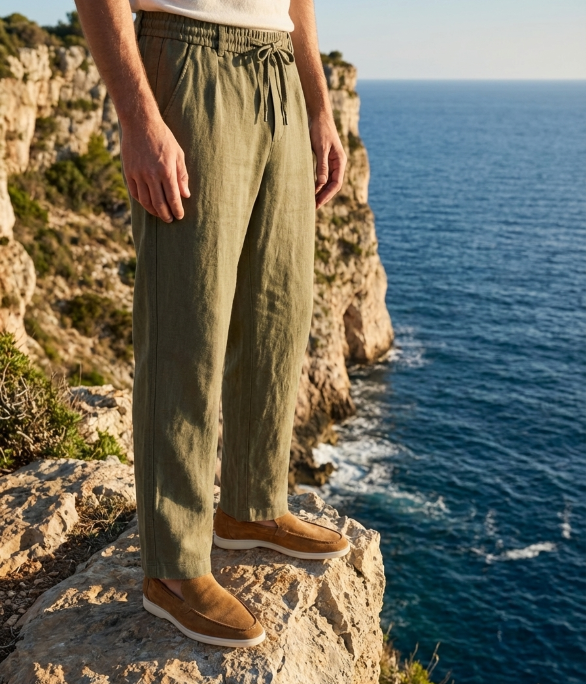 The Liguria Resort Trouser — Olive — image 9