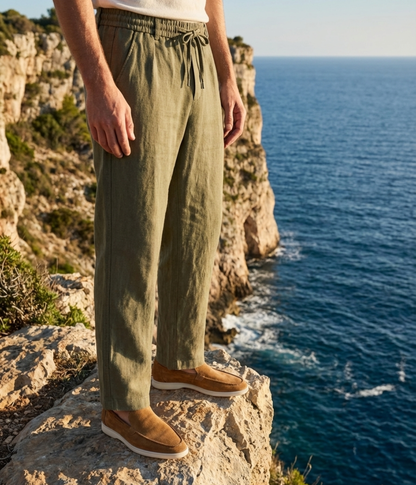 The Liguria Resort Trouser — Olive — image 9