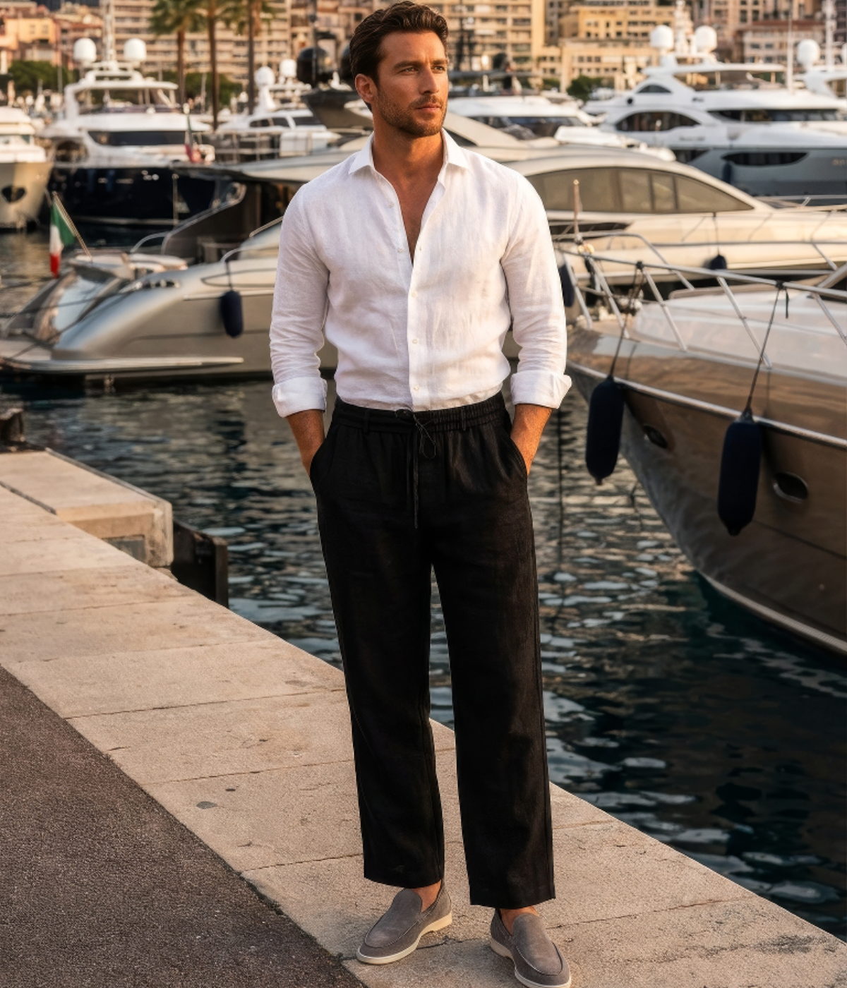 The Liguria Resort Trouser — Black — image 7